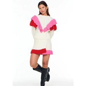 NWT Never Fully‎ Dressed Women’s Ruffle Cable Knit Sweater & Skirt Set Size